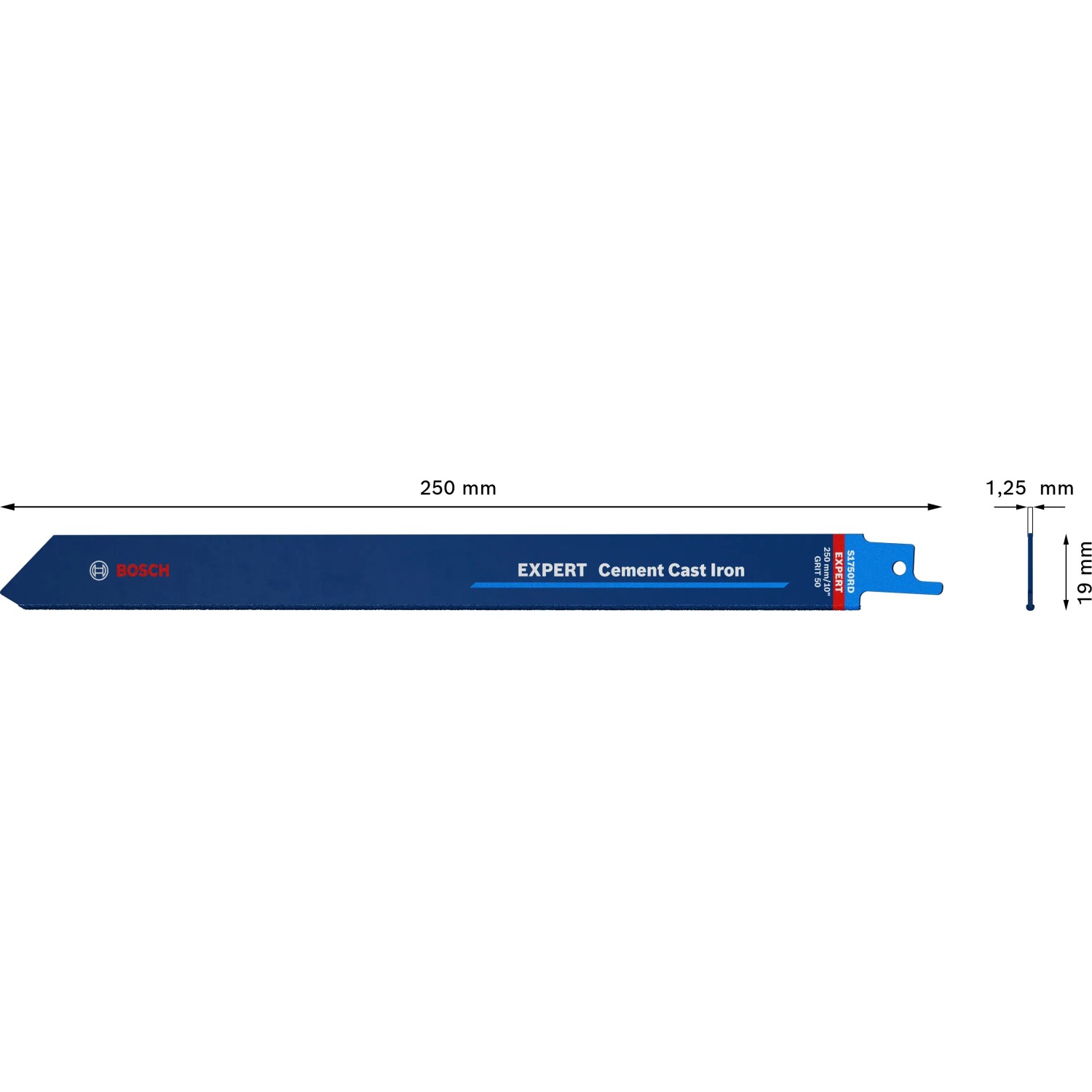 Bosch Expert Säbelsägeblatt Cement Cast Iron S 1750 RD, blau, 250mm lang.