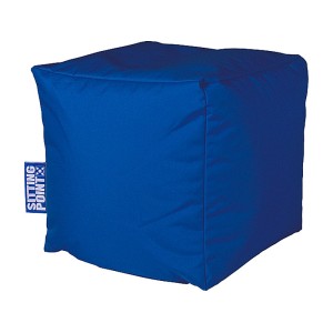 Dunkelblauer Sitting Point Hocker (60 l) aus Polyester, quadratisch. Bequemer Sitzsack für Jugend- und Wohnzimmer.