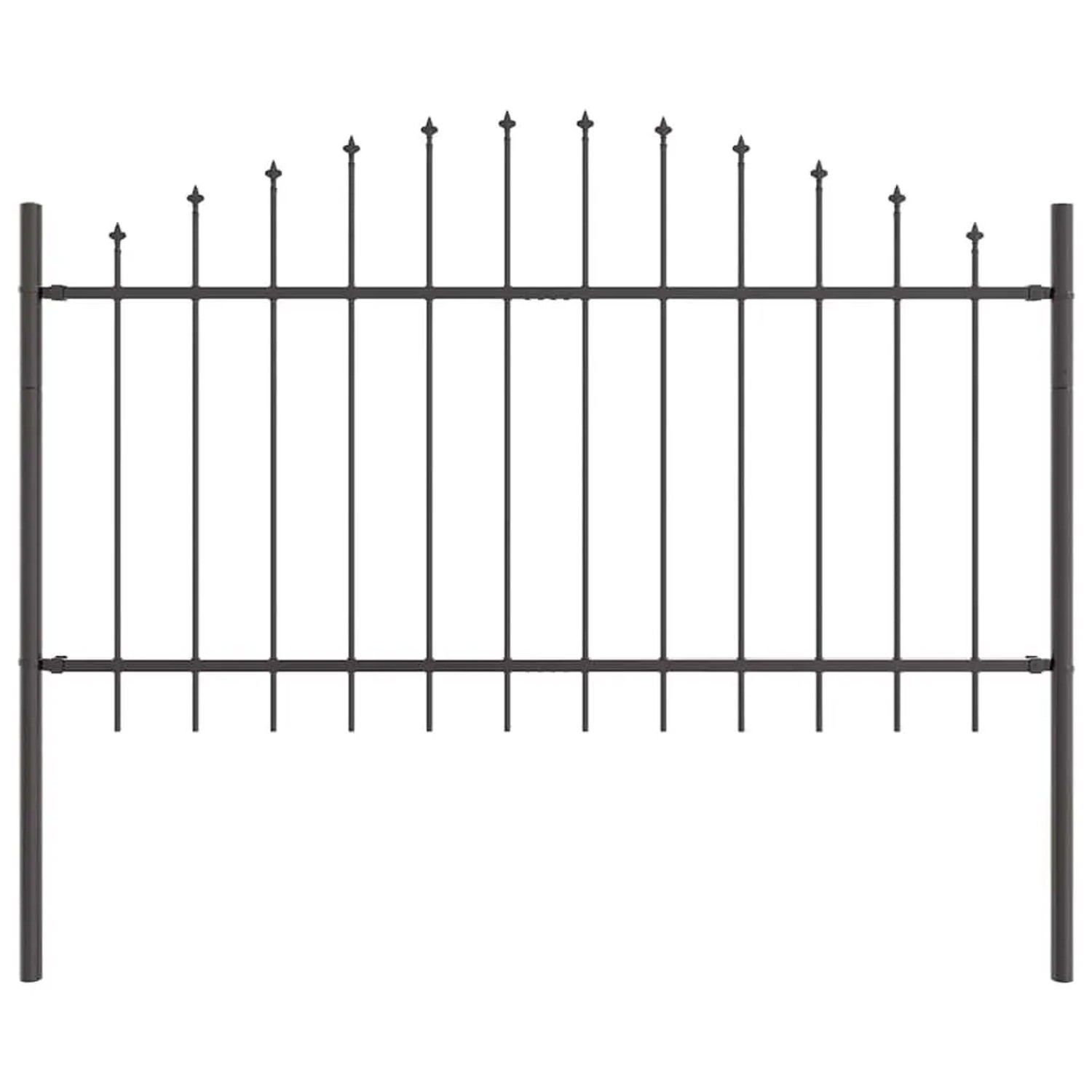 vidaXL Gartenzaun Grau 680 x 100 cm Pulverbeschichteter Stahl 3360107 günstig online kaufen