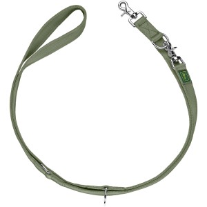Verstellbare Hunter Führleine Inari, 2 m, Grün, aus reißfestem Polyester mit Zangenkarabiner.