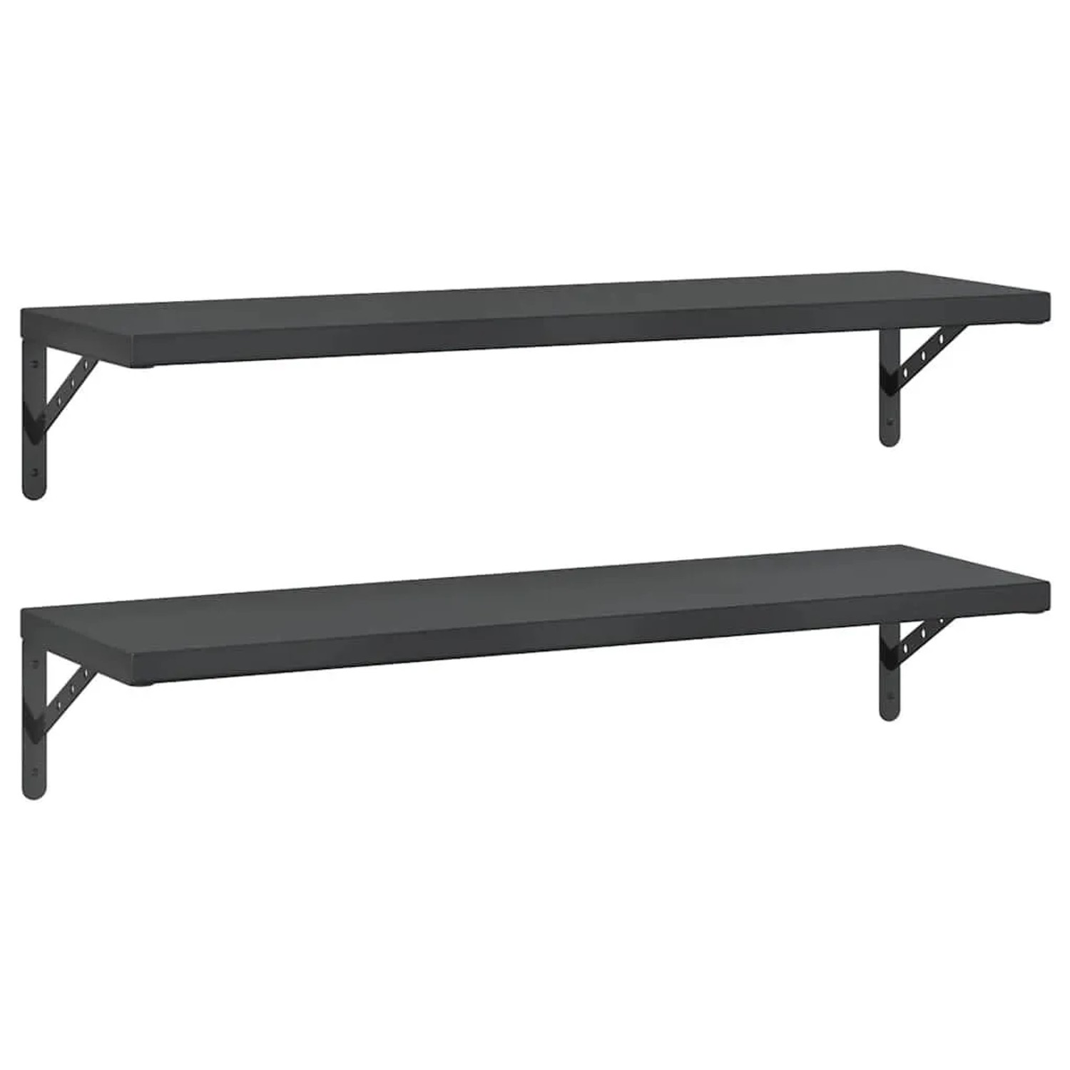 vidaXL Wandregale 2 Stk 100x30 cm Schwarz Edelstahl 3214512