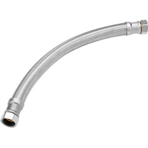 Flexibler Panzerschlauch DN25, 50 cm lang, mit beidseitigem Innengewinde für Heizkörper und Warmwasserbereiter.
