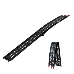 TRUTZHOLM klappbare Auffahrrampe, 228 cm, schwarz, für Motorrad, Roller und E-Bike. Zubehör für Autoanhänger.
