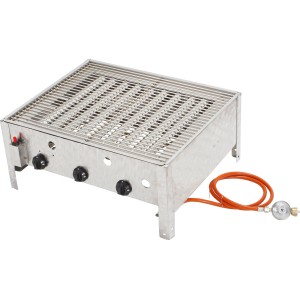 Tepro Lexington Wurstbräter aus Edelstahl mit drei Brennern und Grillfläche. Ideal für Grillwürstchen.