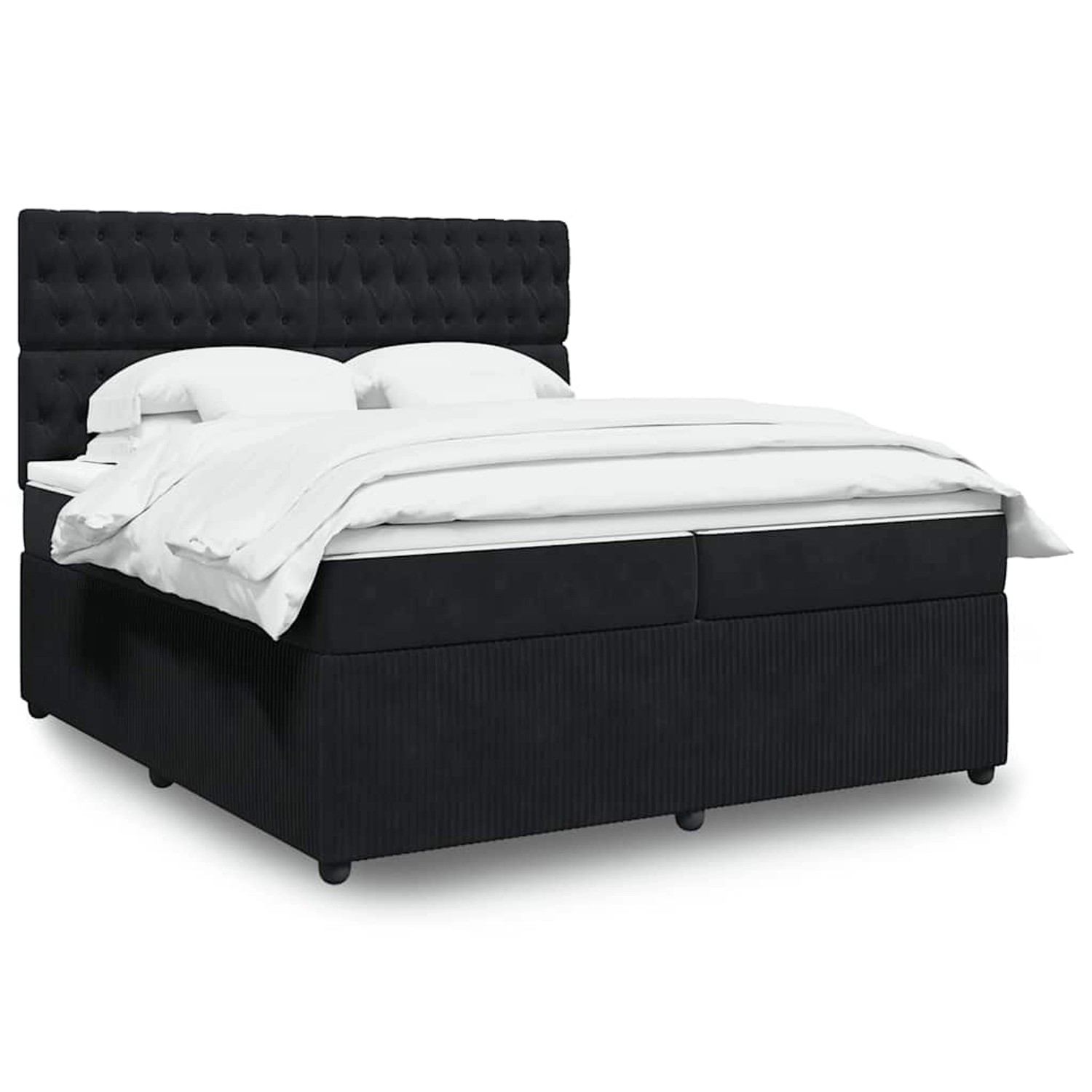 vidaXL Boxspringbett mit Matratze Schwarz 200x200 cm Samt 3294738 günstig online kaufen