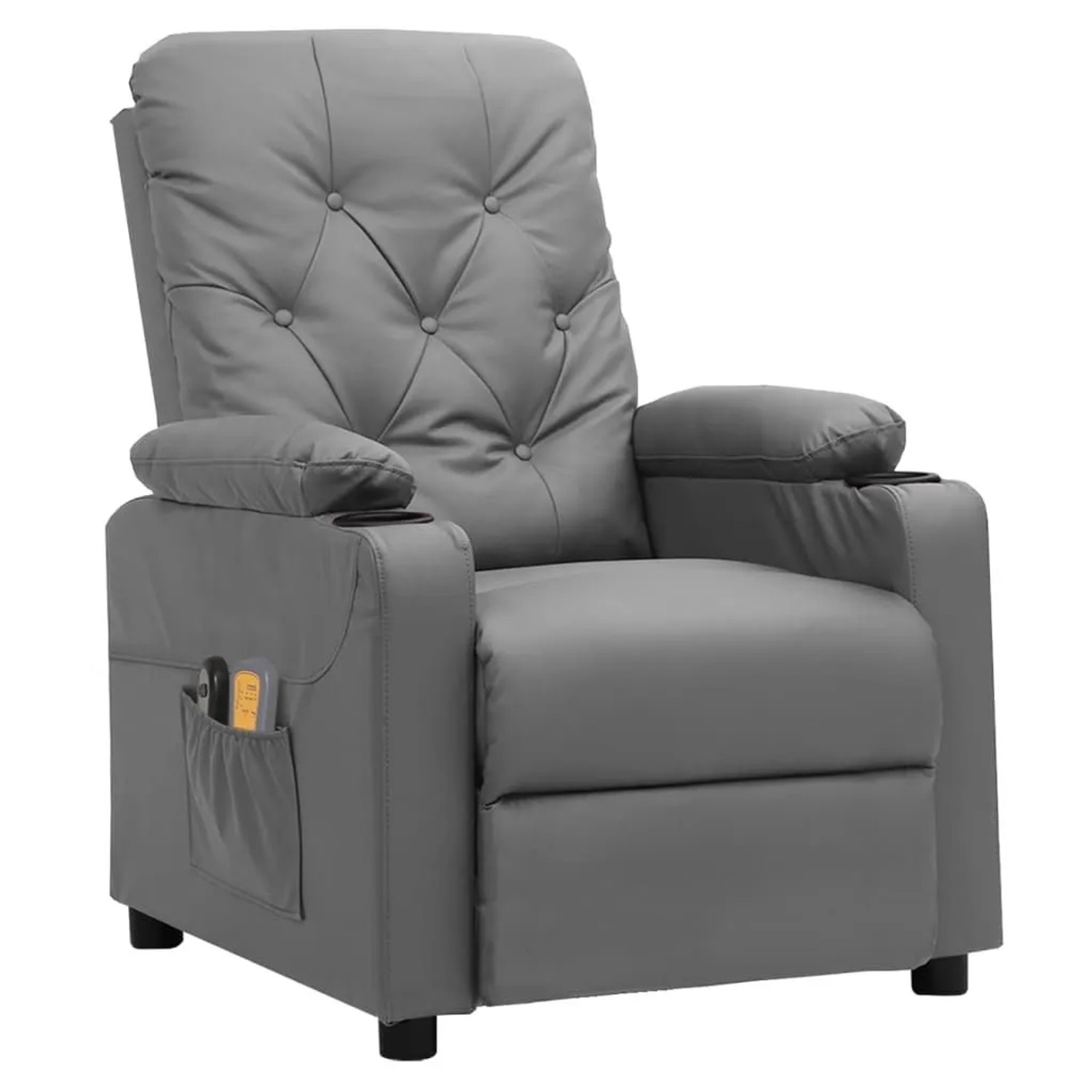 vidaXL Massagesessel Elektrisch Grau Kunstleder 3098874