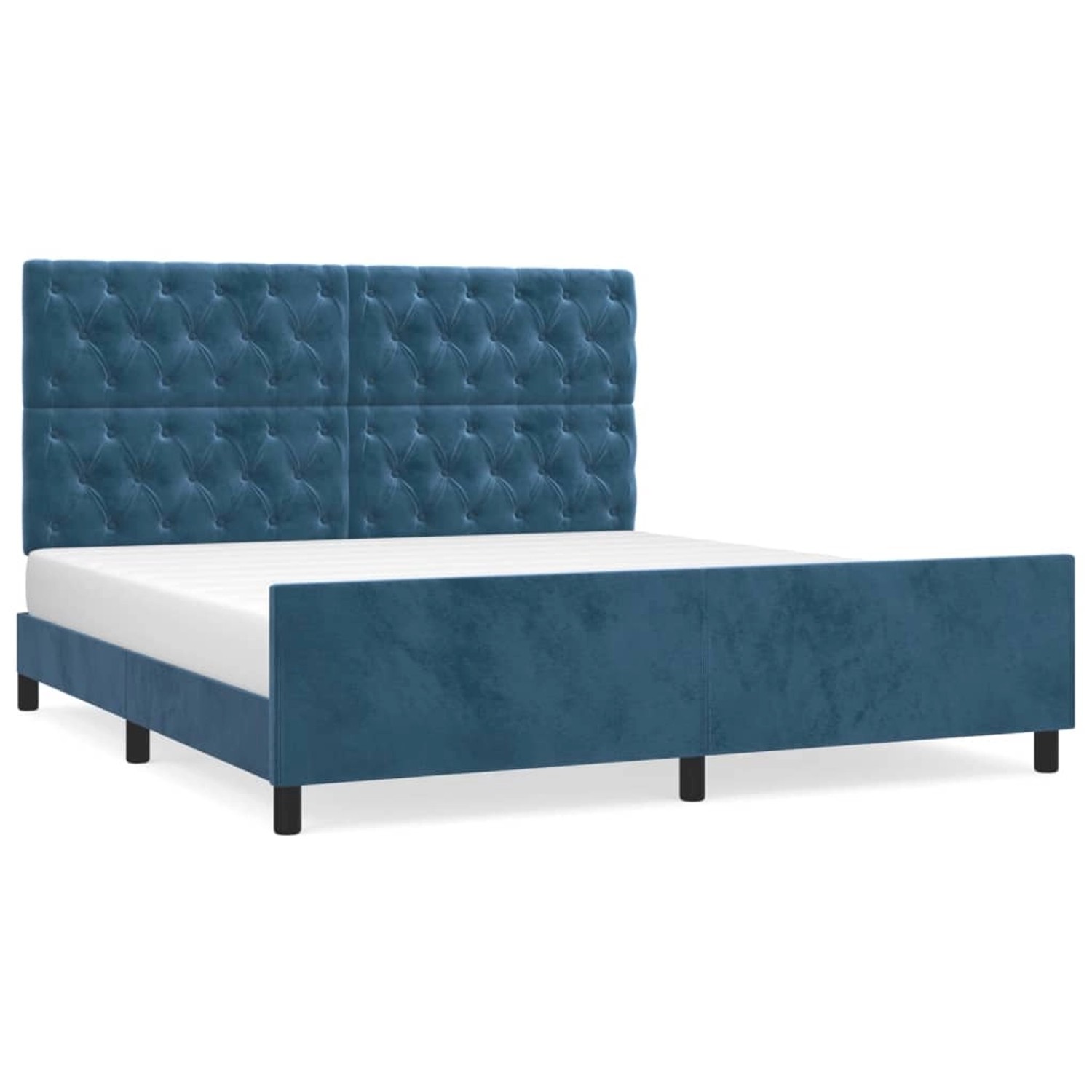 vidaXL Bettgestell ohne Matratze Dunkelblau 160x200 cm Samt 3125950 günstig online kaufen
