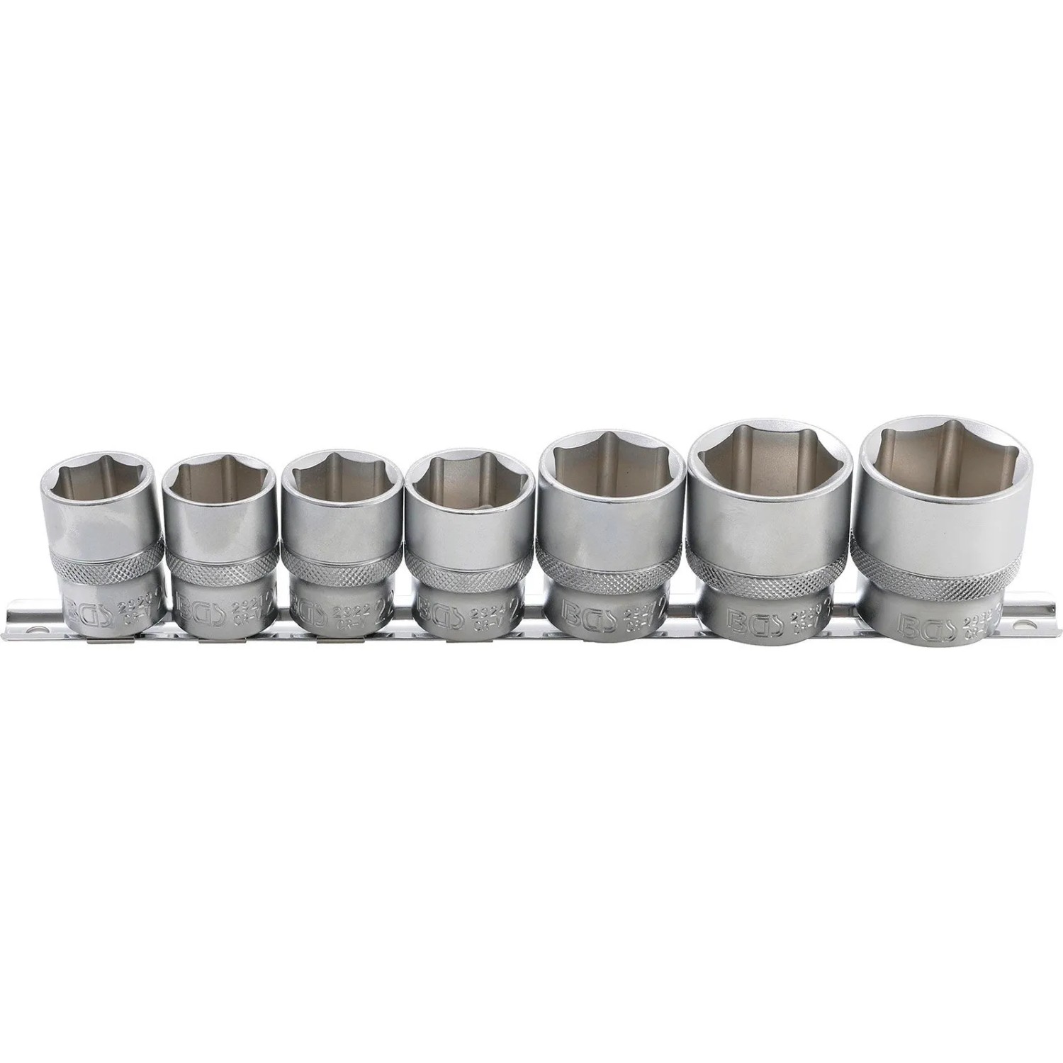 BGS Steckschlüssel Einsatz Satz Sechskant Antrieb Innenvierkant 12 5 Mm  1 2 Zoll  SW 20 32 Mm 7Tlg  9108
