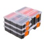 Relaxdays Sortierbox 4er Set Kunststoff Schwarz Flexibel 18 cm x 29 cm x 22 cm