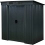 Floraworld Metall-Gerätehaus in Anthrazit, 2 m², mit Doppeltür und Pultdach.