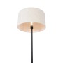 Schwarze Stehlampe mit hellgrauem Stoffschirm (50 cm) der Marke QAZQA für Innenräume.