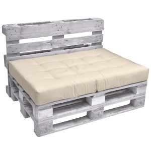 Beautissu Palettenkissen ECO Elements Sitzkissen, 120x80x15cm, naturfarben auf Europalette.