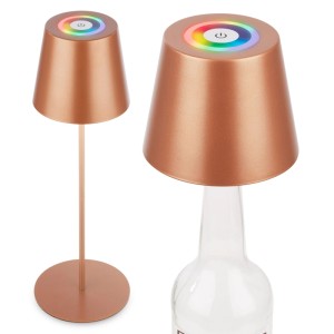 Brilo Tischleuchte mit Flaschenaufsatz 3 in 1 RGB Braun Ø 12 cm x 36 cm