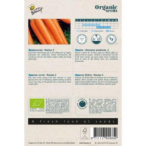 Buzzy Organic Sommer Möhre Nantes 2Bio SamenCa. 1 grSüßer Geschmack