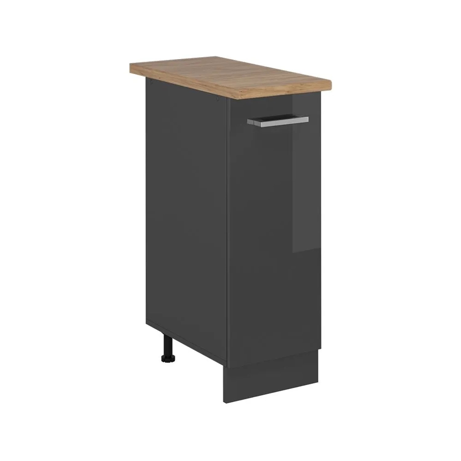 Vicco Apothekerschrank R-Line Anthrazit Hochglanz 30 x 82 AP Eiche Art Nr 53458