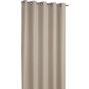 Beige Verdunkelungsgardine mit Ösen, Arsvita Shadow, 270x245 cm. Blickdichter Fenstervorhang.