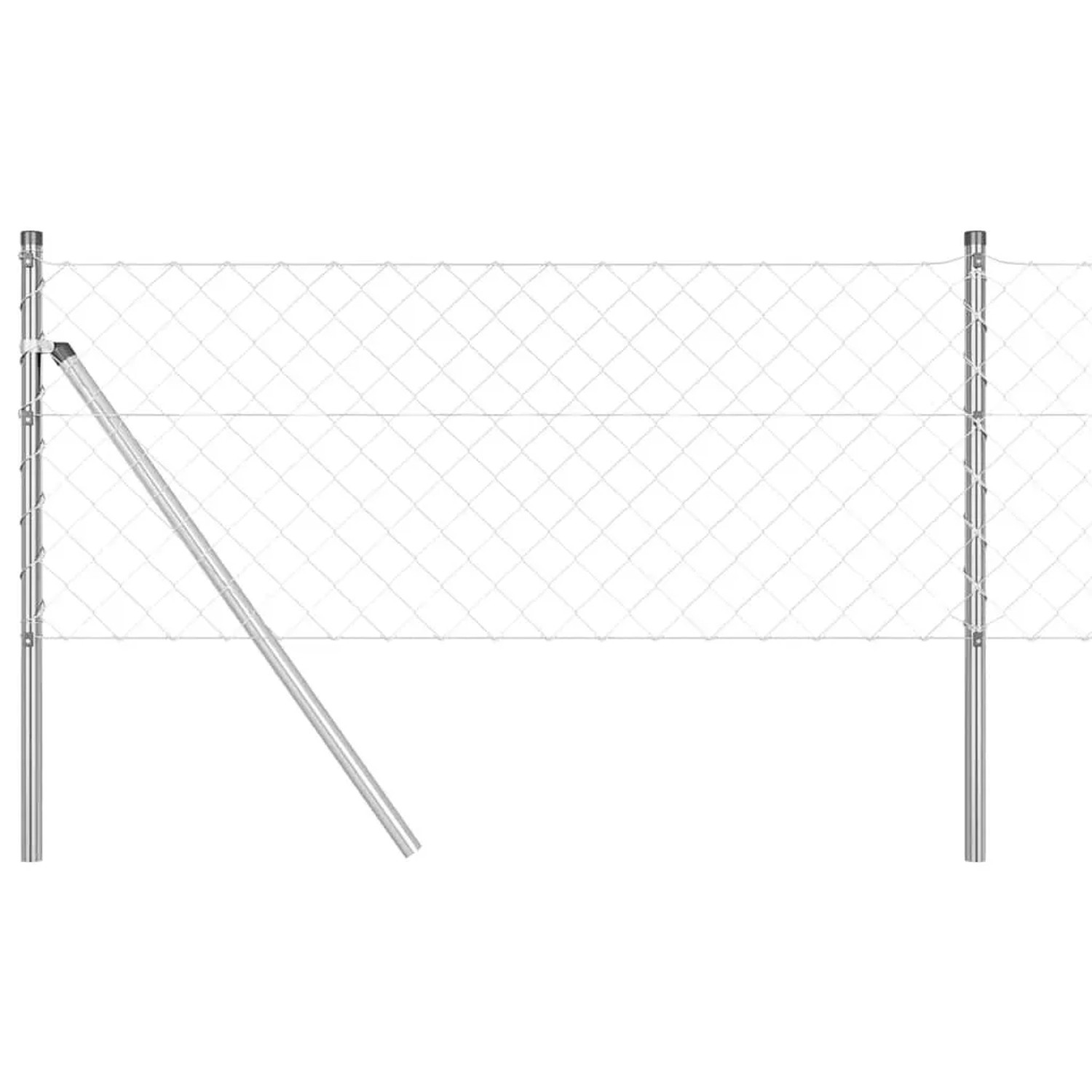 vidaXL Zaunpfosten Silber 10 x 0,4 m 60 x 60 mm Maschen Stahl 3351130 günstig online kaufen