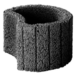 Anthrazitfarbener Pflanzring Klein, 35x20 cm, aus Beton für Garten und Hangbefestigung.