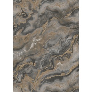 Erismann Vliestapete Elle Decoration 4 Mystic Spell Taupe mit Marmor- und Glitzereffekten.