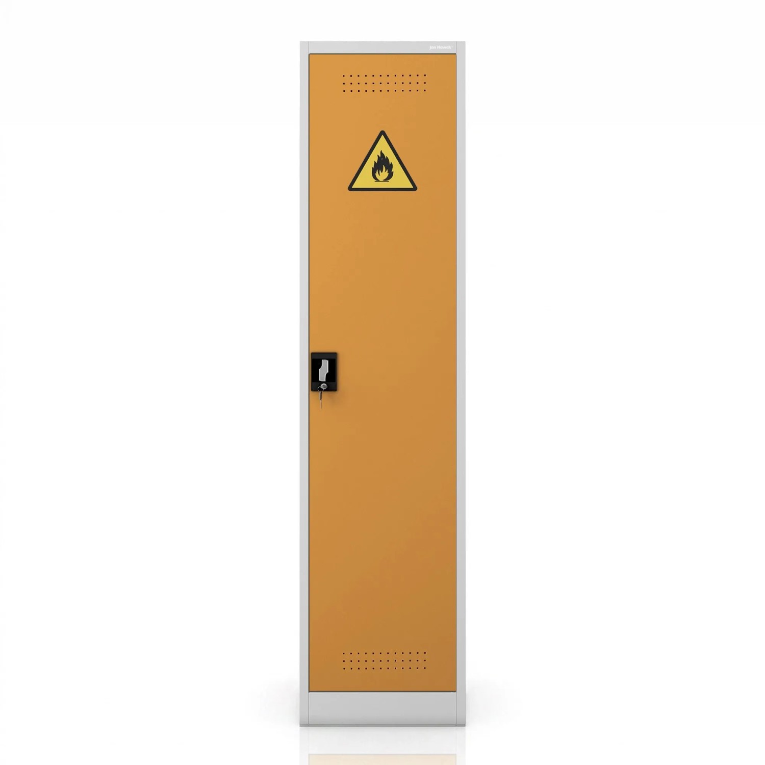 JAN NOWAK Sicherheitsschrank für Arbeitsschutzchemikalien Säulenschrank Grau-Gelb PETER 185x50x40 cm