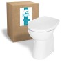 Calmwaters Stand-WC Set, erhöht, spülrandlos, mit Spülkasten und WC-Sitz. Weiß.