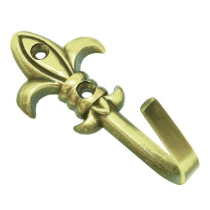 Gardinia Zierhaken Lilie, Messing-Poliert, 5,5 cm, zum Drapieren von Gardinen.