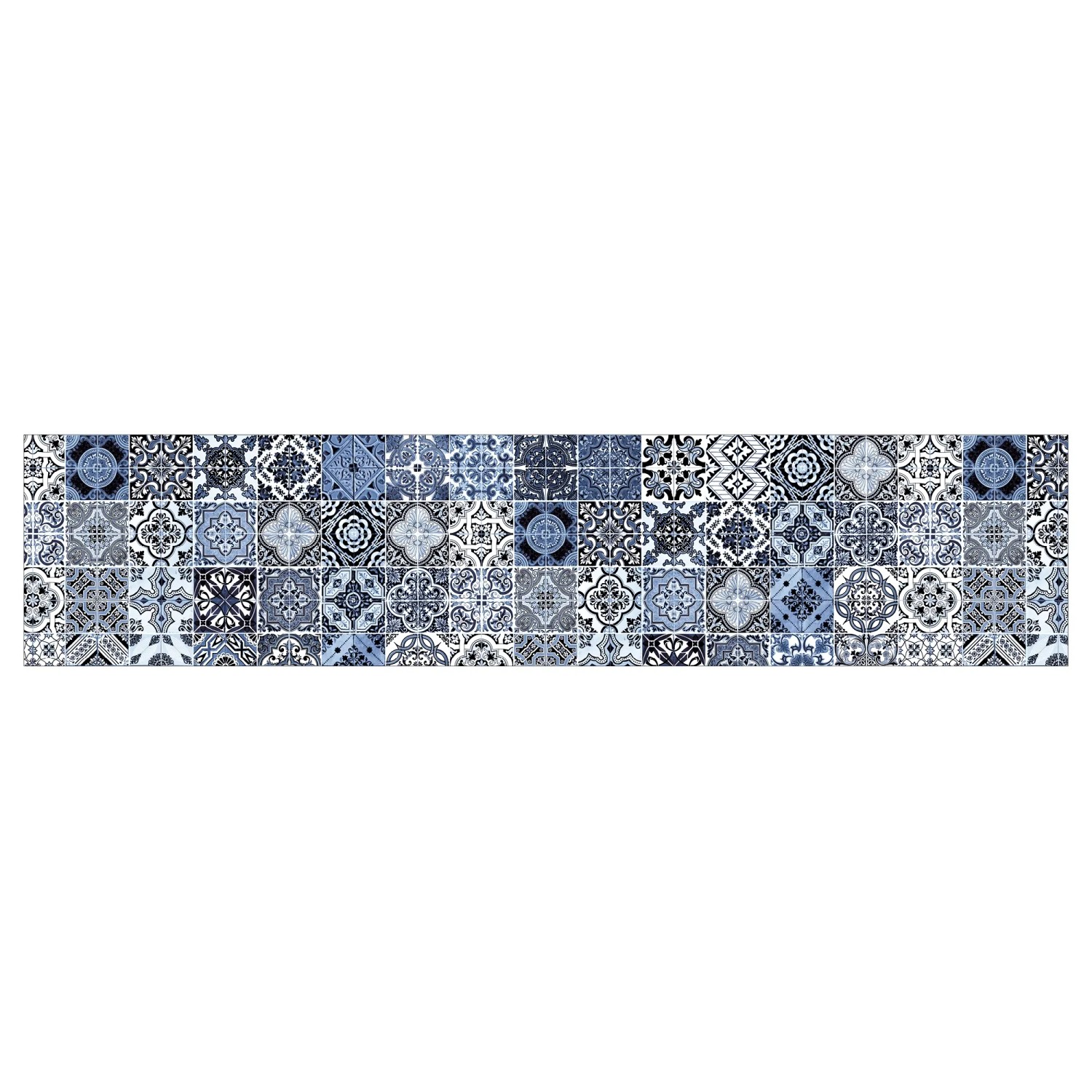 MySpotti Küchenrückwand Profix Cucina Stefano Fliese 270 x 60 cm Blau-Weiß