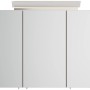 Posseik Spiegelschrank 75 cm Eiche Gold mit LED-Lampe und Glasböden.