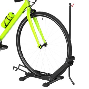 SPORTNOW Fahrradständer aus Stahl, schwarz, für vertikale/horizontale Lagerung von 20-29 Zoll Fahrrädern.
