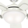 Weißer HUNTER FANS Deckenventilator Contempo 132 cm mit Beleuchtung und Fernbedienung.