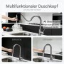 AICA Küchenarmatur, ausziehbar, metallic grau. Einhebelmischer mit Brausefunktion für Spüle.