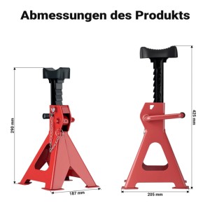 Wiltec 2X Unterstellbock Höhenverstellbar 29-425Cm Stützbocke Je 3T Arbeitsbock