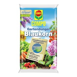 COMPO Gartendünger Blaukorn 3 kg Sack. Universaldünger für Gartenpflanzen, fördert Wachstum und hohe Erträge.