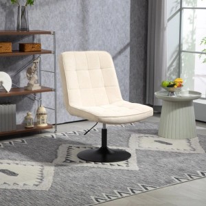 Svita Henry Loungestuhl Polsterstuhl Drehsessel Drehfuß Loungesessel Cordbezug Beige
