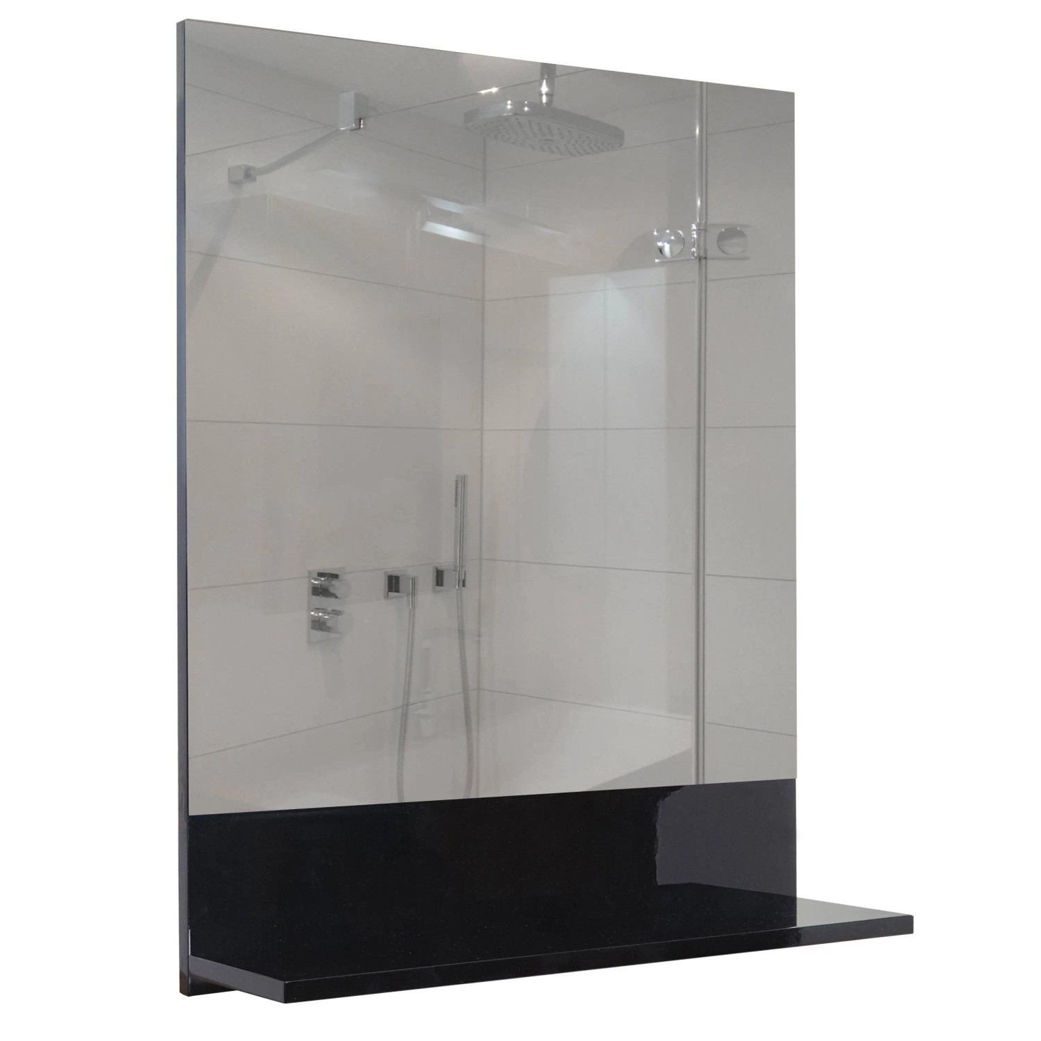 MCW Wandspiegel mit Ablage B19 Schwarz