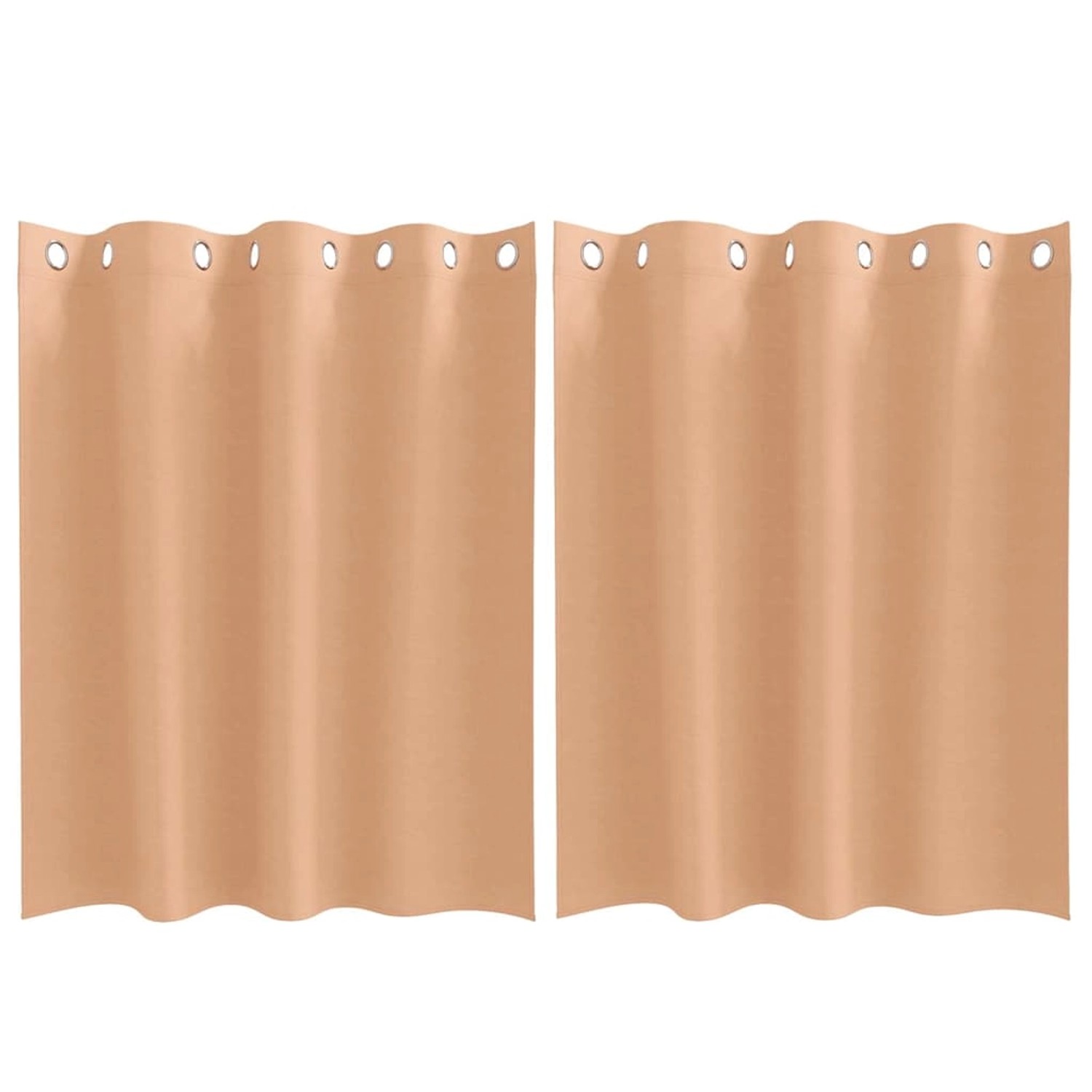 vidaXL Verdunkelungs-Vorhänge mit Ringen Hellbraun Polyester 4107368 günstig online kaufen