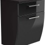 Posseik Bad-Hängeschrank Rima, anthrazit, 40 cm breit, mit zwei Schubladen und silbernen Griffen.