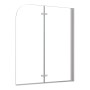 AICA Badewannenaufsatz 90x140cm, 2-teilig, Faltwand aus ESG Sicherheitsglas, weißer Rahmen.