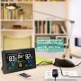 Echos Eco-450 Funkwetterstation mit Farbdisplay und Außensensor auf einem Schreibtisch.