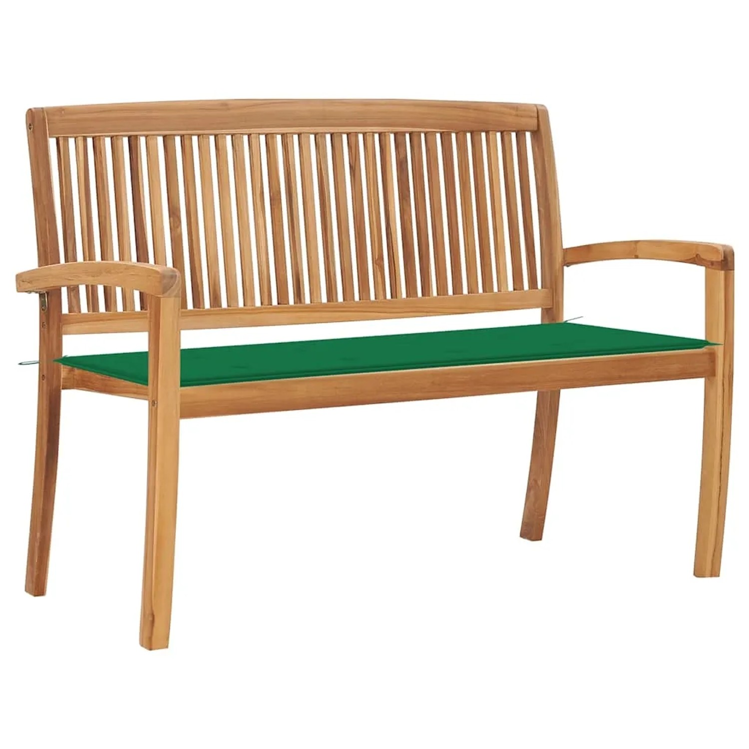 vidaXL Stapelbare Gartenbank mit Auflage 128,5 cm Massivholz Teak 3063284