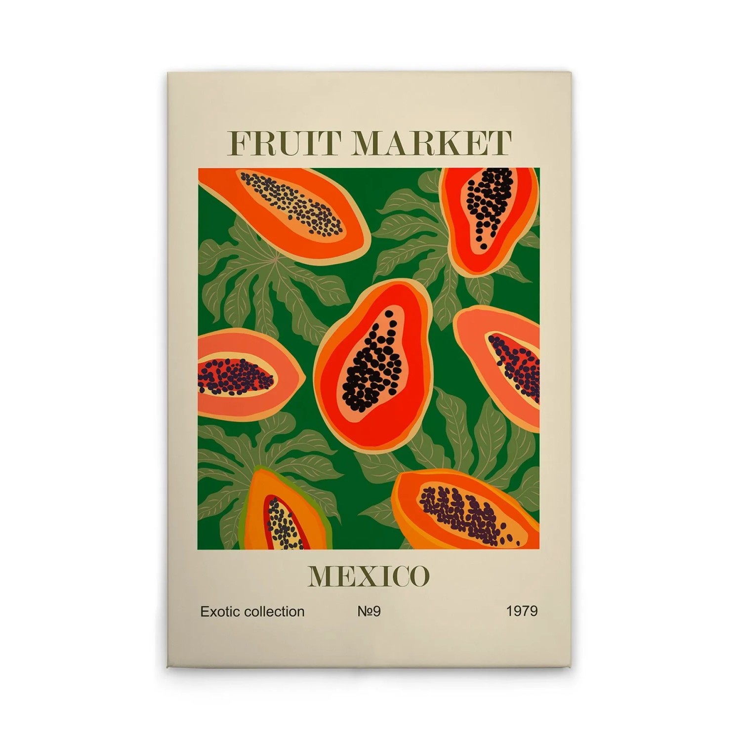 Tadessi Leinwandbild - M1-No.51729 - Retroschild Papayas - 40 x 60 cm - Querformat