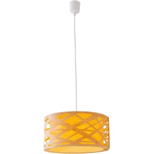 Näve Pendelleuchte Finja, Ø 40cm, mit hellem Holzschirm und einzigartigem Lichteffekt.