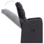 Verstellbarer, schwarzer Gartenstuhl aus Rattan mit Polster der vidaXL 9-tlg Garten-Essgruppe.