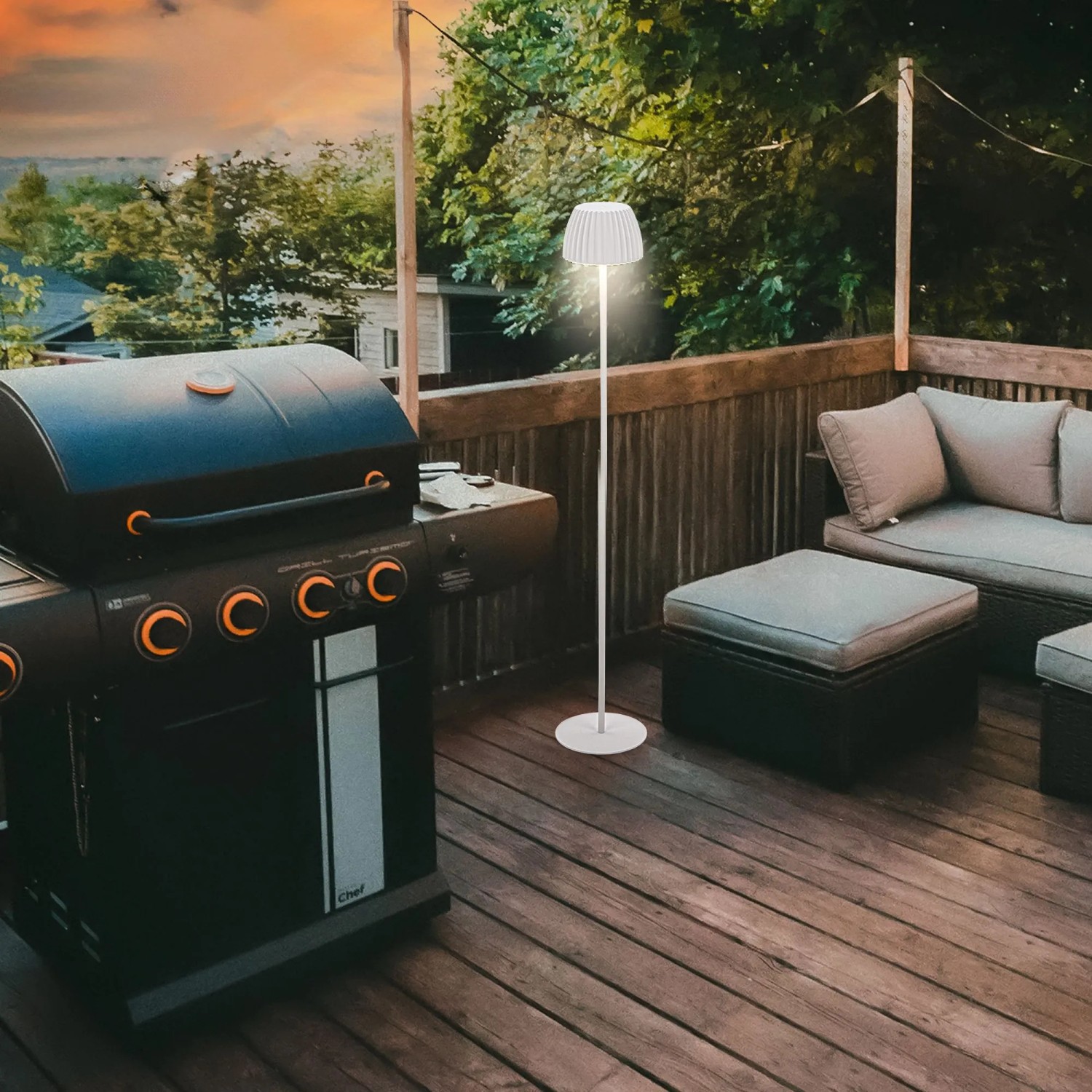 Brilo Akku-Stehleuchte Riffle Dimmbar Touch Lichtkante Weiß_5