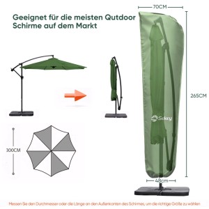 Sekey Schutzhülle für Ampelschirm 300 cm, Polyester, mit Stab und Zugseil