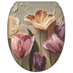 SANILO WC Sitz mit Absenkautomatik Top Fix Tulpen