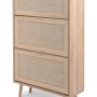 Furn.Design Schuhkipper Eiche Sonoma mit Bast-Dekor 70 x 125 cm 3 Kipper Scandi Niran