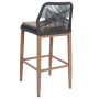 Proregal Barhocker 2er-Set mit Seilgeflecht, anthrazit/taupe, Sitzhöhe 76cm, Outdoor geeignet.