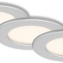 Brilo LED-Einbauleuchte Thin 3er-Set, chrom-matt. Einbaustrahler für Bad und Wohnraum.