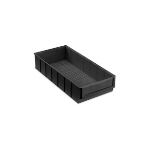 Schwarze, leitfähige Industriebox (4,7 Liter) für Aufbewahrungssysteme, ESD-Sortimentskasten.